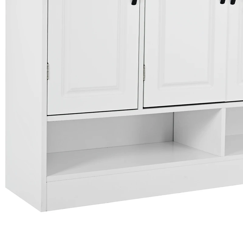 Streamdale Modern White Shoe Cabinet with Adjustable Shelves