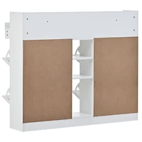 Streamdale 2-Tier Shoe Cabinet with 4 Flip Drawers, White