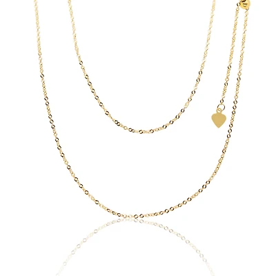 The Lovery Classic Adjustable Bolo Chain Necklace 14K Yellow Gold