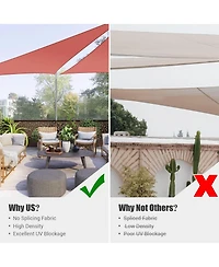 20 Ft 95% Uv Block Triangle Sun Shade Sail Outdoor Patio Pool Cover Net 2Pack