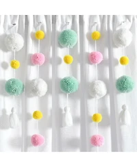 Lush Decor Boho Pom Tassel Linen Window Curtain Panel