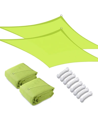 2 Pack 20x16 Ft 97% Uv Block Rectangle Sun Shade Sail Canopy Outdoor Patio Yard