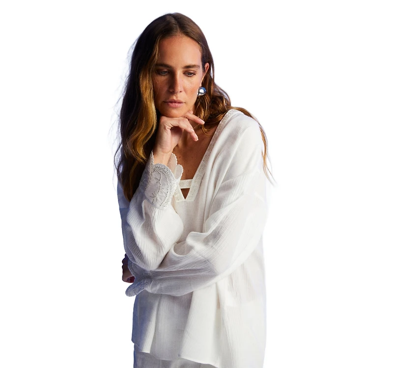 Nocturne Women's Stone Embroidered Blouse