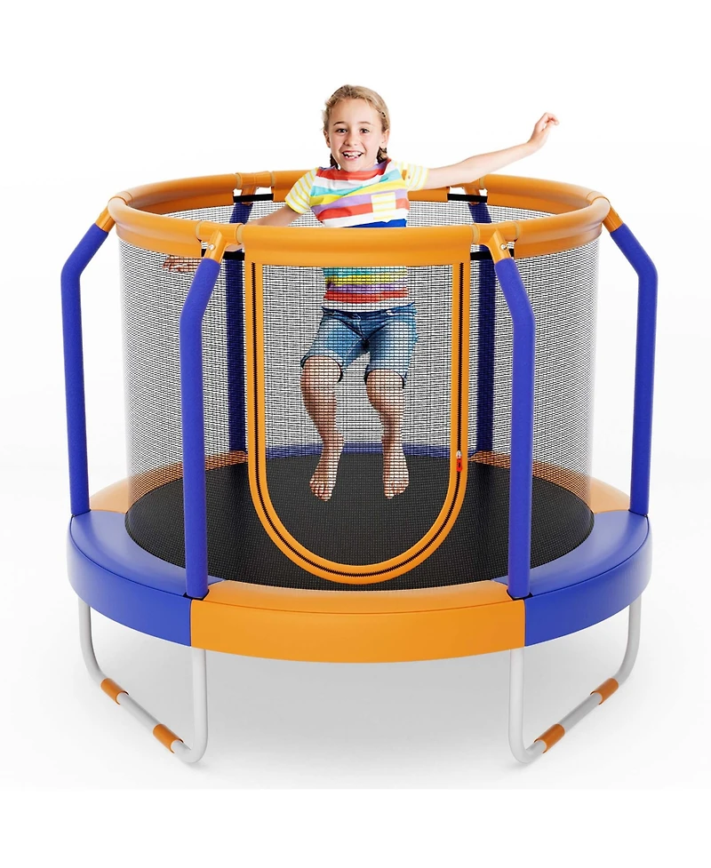 48" Mini Trampoline with Enclosure Heavy-Duty Metal Frame U-shaped Legs