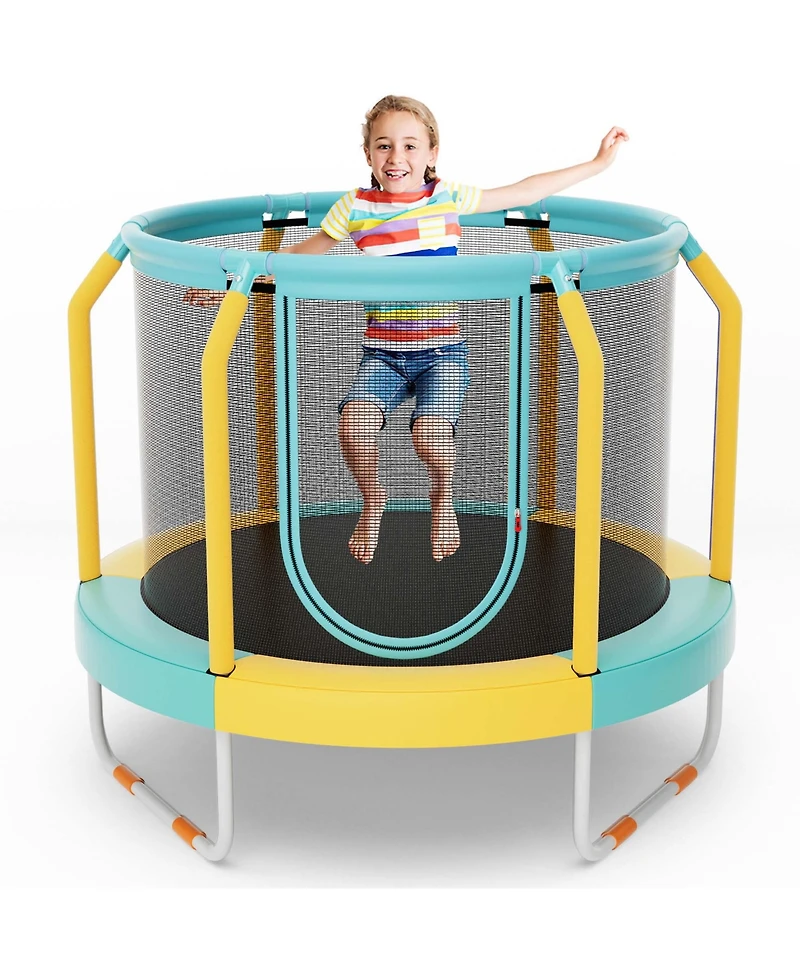 48" Mini Trampoline with Enclosure Heavy-Duty Metal Frame U-shaped Legs