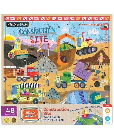 Masterpieces Hello, World! - Construction Site 48 Piece Wood Puzzle