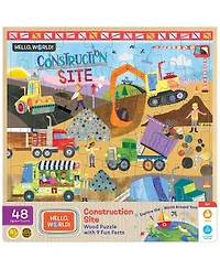 Masterpieces Hello, World! - Construction Site 48 Piece Wood Puzzle