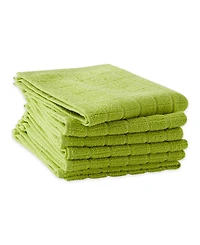 Design Imports Basic Terry Collection Solid Windowpane Dishcloth Set, 12x12", Avocado, 6 Count