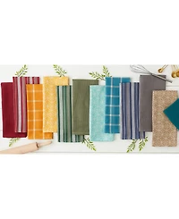 Design Imports Assorted Woven Kitchen Set, Dishtowel, 18x28", Dishcloth, 13x13", Honey Gold, 5 Piece