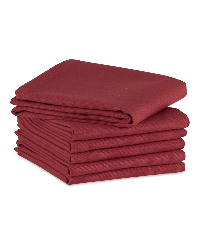 Design Imports Basic Solid Dishtowel Collection Cotton Flat Woven, Small Set, 18x28", Barn Red, 6 Piece