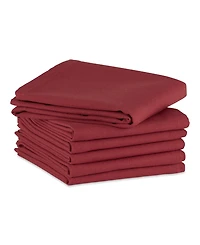 Design Imports Basic Solid Dishtowel Collection Cotton Flat Woven, Small Set, 18x28", Barn Red, 6 Piece