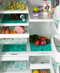 Design Imports Fridge Liner Collection Non-Adhesive, Cut to Fit, 12x24", Aqua Market, 6 Piece