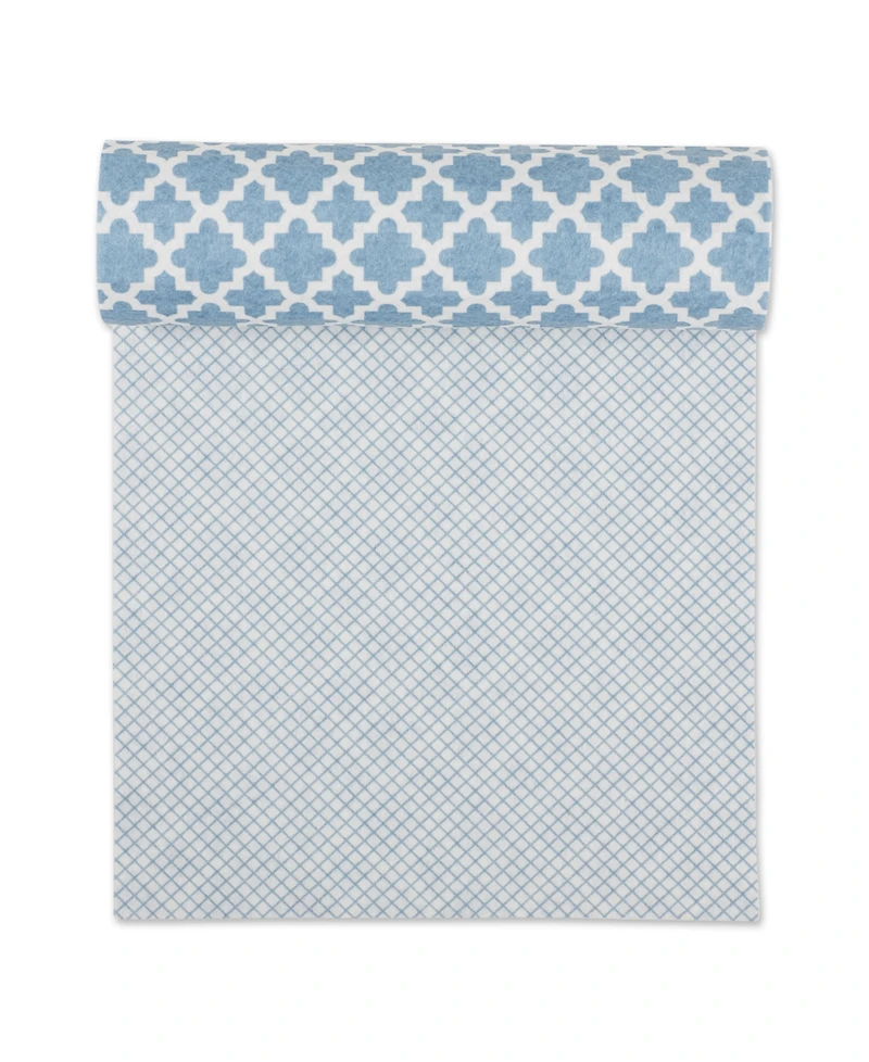 Design Imports Fridge Shelf Liner Collection Non-Adhesive, Cut to fit, Machine Washable, 12x120", Stonewash Blue Lattice, 2 Piece