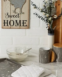 Design Imports Basic Kitchen Collection, Quilted Terry, White, Potholder