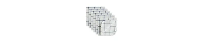 Design Imports Scrubber Dishcloths Collection Windowpane Dishrag Set, 12x12", White/Stonewash Blue Stripe, 6 Piece
