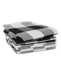 Design Imports Scrubber Dishcloths Collection Windowpane Dishrag Set, 12x12", Black Buffalo Check, 6 Piece
