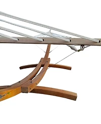 Simplie Fun 1-Person Hammock with Stand Set for Outside & Inside, Indoor Outdoor Standalone, plywood+canvas