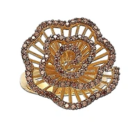 Suzy Levian Sterling Silver Cubic Zirconia Pave Flower Ring