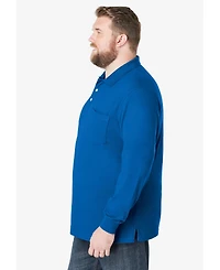 KingSize Big & Tall Long-Sleeve Shrink-Less Cotton Polo Shirt