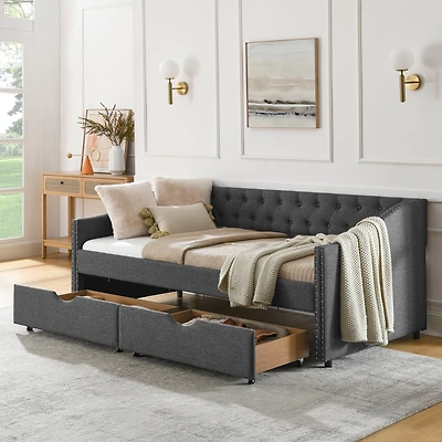Streamdale Upholstered Twin Size Daybed with Drawers