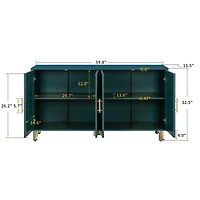 Streamdale Green Tv Stand with Storage & Adjustable Shelves
