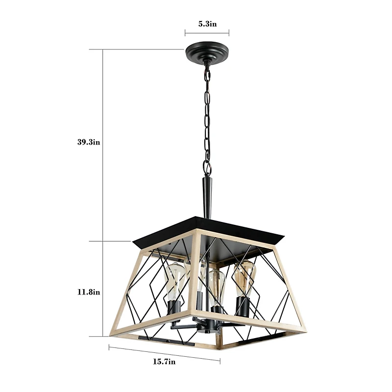 Streamdale 4-Light Farmhouse Chandeliers For Dining Room(No Bulbs)