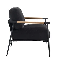 Leisure Chair Lounge Chair Velvet Black Color