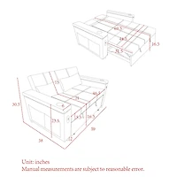 Simplie Fun 54" Pull-Out Sleeper Sofa Bed Double Seat Recliner Sofa Bed With Armrests With Storage