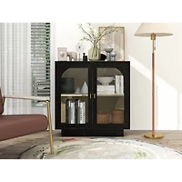Simplie Fun Storage Cabinet With Acrylic Door For Living Room, Dining Room, Study