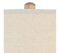 Baluster Traditional Country Cottage Natural Standing Floor Lamp 63.5" Tall Rustic Whitewashed Pickled Wood Oatmeal Linen Fabric Drum Shade Decor