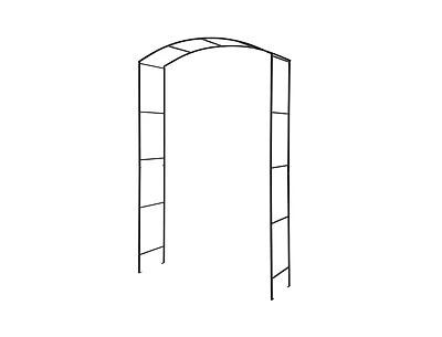 Slickblue Garden Arch Arbor Trellis with Gate Patio Plant Stand Archway-Black