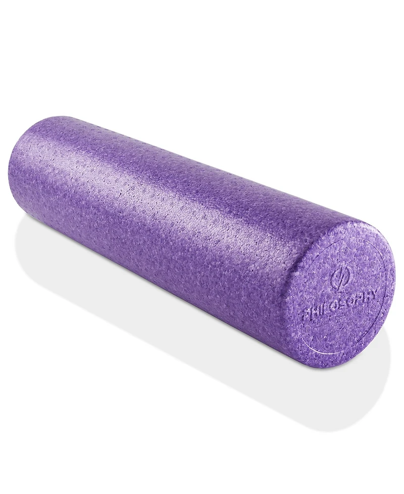 Philosophy Gym 24" High-Density Foam Roller for Exercise, Massage, Muscle Recovery - Round Purple