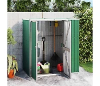 vidaXL Garden Tool Shed Green 63.4"x35"x63.4" Galvanized Steel