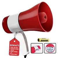 5 Core Megaphone Bullhorn Speaker 30W Mini Bull Horn Rechargeable Cheer Megafono 800 Yards Range Loudspeaker