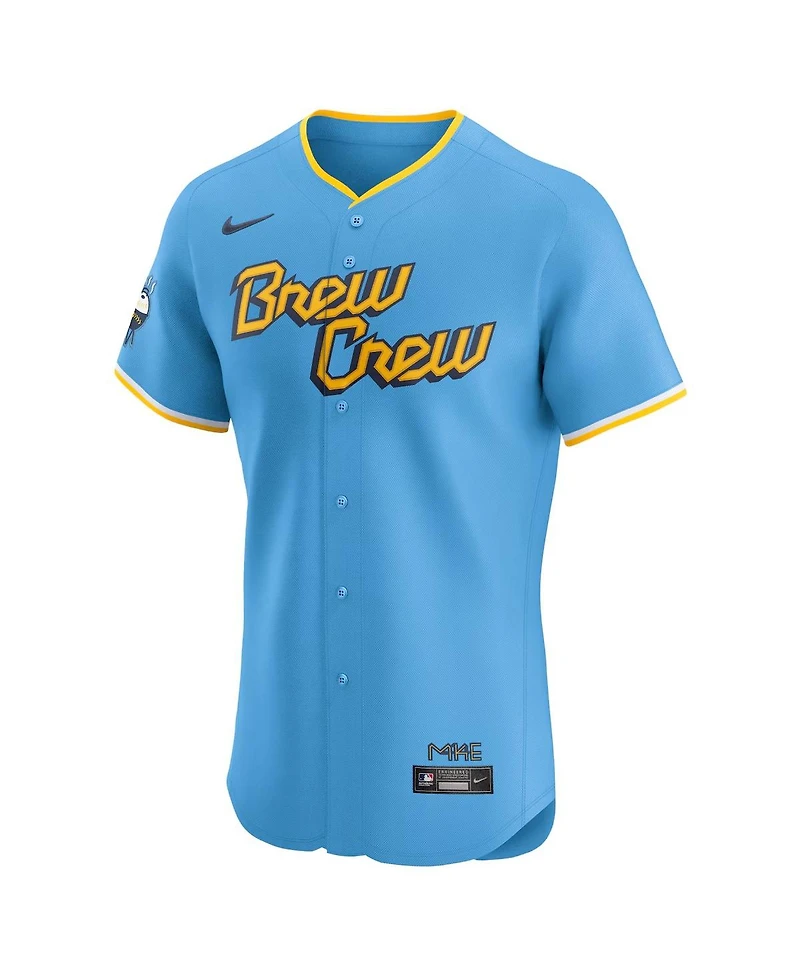 Nike Men's Powder Blue Milwaukee Brewers City Connect Elite Jersey
