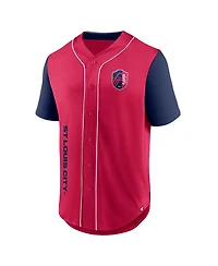 Fanatics Men's Red St. Louis City Sc Balance Fashion Baseball Jersey