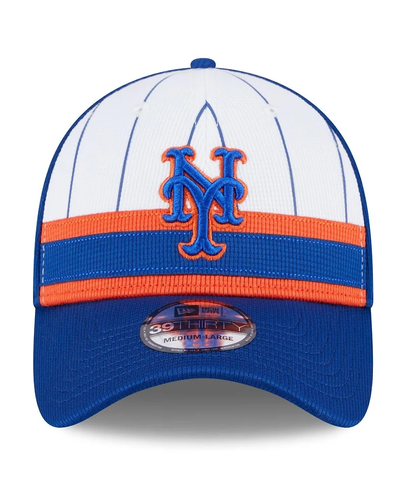 New Era Men's White New York Mets 2024 Batting Practice 39THIRTY Flex Hat