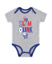 Outerstuff Infant Royal/Red/Gray Philadelphia 76ers Slam Dunk 3-Piece Bodysuit Set