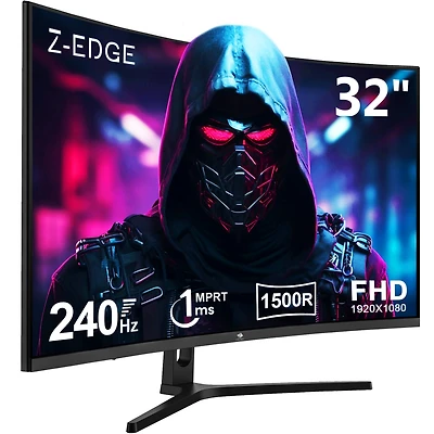 Z-edge UG32P 32 inch 1080P Full Hd 240Hz 1ms Curved Gaming Monitor, 2 x Hdmi, 2 x Dp