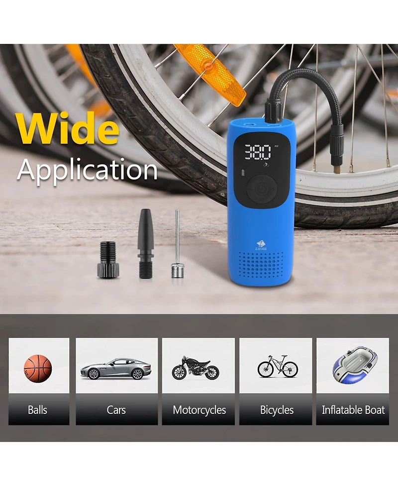 Rechargeable 2000mAh 150PSI Portable Tire Inflator Pump