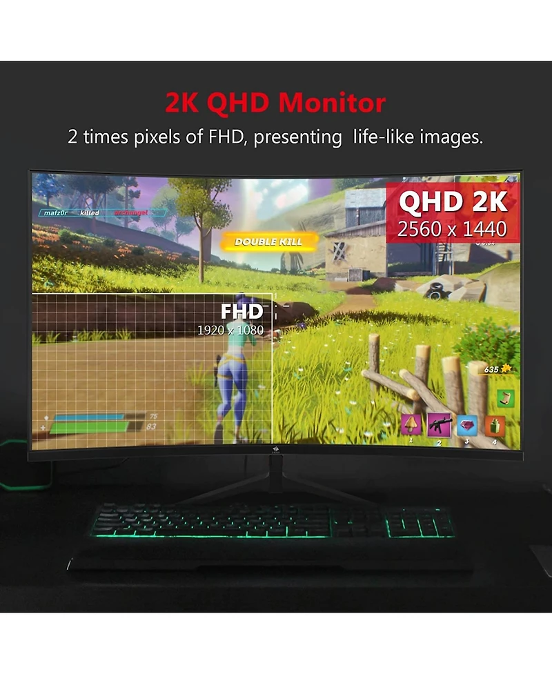 Z-edge 27 inch 2K 2560 x 1440 165Hz 1ms Curved Gaming Monitor