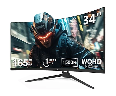 Z-edge UG34 34 inch 21:9 Uwqhd 2K 3440 x 1440 165Hz 1ms Curved Gaming Monitor