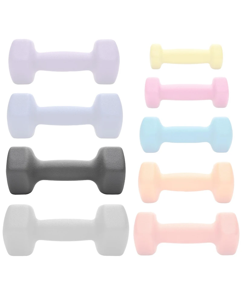 Philosophy Gym Neoprene Dumbbell Hexagon Hand Weights, 8 lb Pair - 16 lb Total