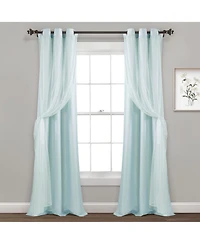 Lush Decor Cottage Polka Dot Sheer Window Curtain Panels Including Tieback