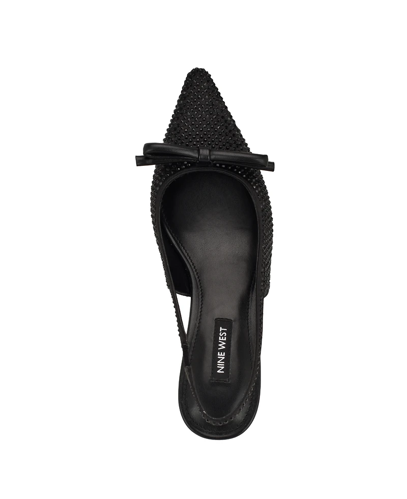 Nine West Women's Wunder Embellished Slingback Kitten Heel Pumps