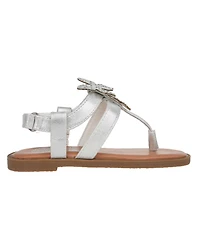 Vince Camuto Big Girl's Fashion Sandal with 3D Cutout Self Butterflies Polyurethane Sandals