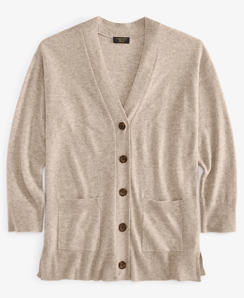 Charter Club Plus Size 100% Cashmere Button-Front Cardigan, Macy's Exclusive