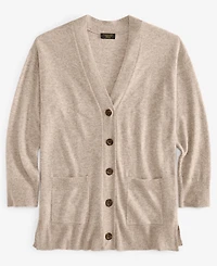 Charter Club Plus Size 100% Cashmere Button-Front Cardigan, Macy's Exclusive