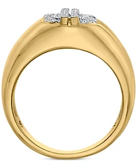 Men's Diamond Dollar Sign Ring (1/3 ct. t.w.) in 14k Gold-Plated Sterling Silver