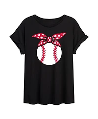 Hybrid Apparel Trendy Juniors Baseball Graphic Oversized Tee